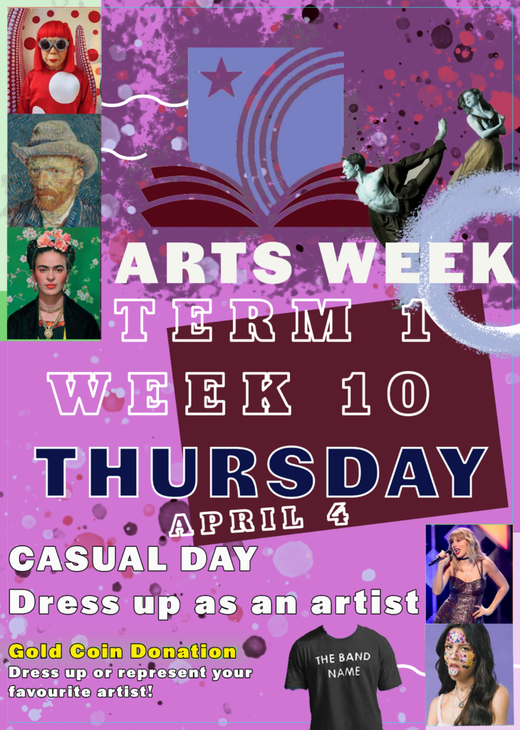 Arts Week Non-Uniform Day: Thursday 4 April - Reynella East College